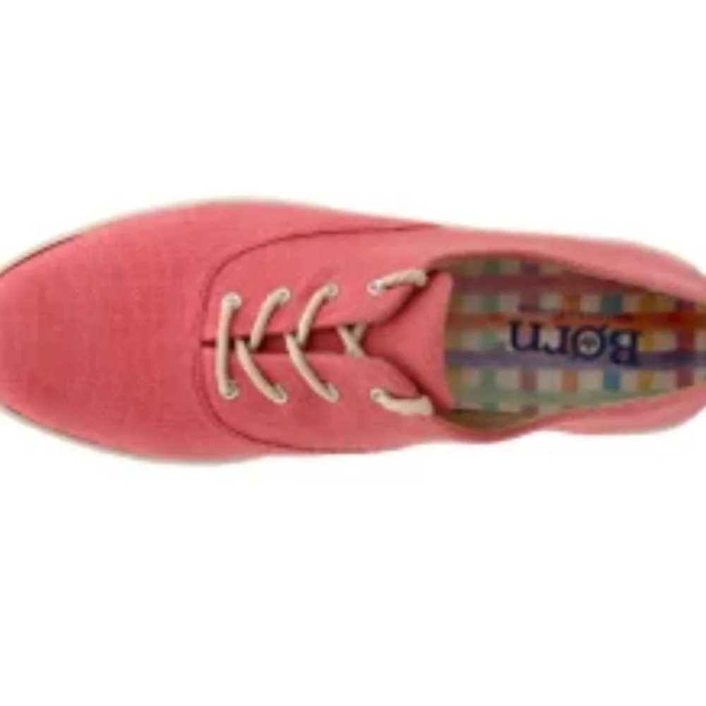 NEW! BORN Dampney Nautical Nantucket Red Lace Up Comfort Sneakers 6.5.